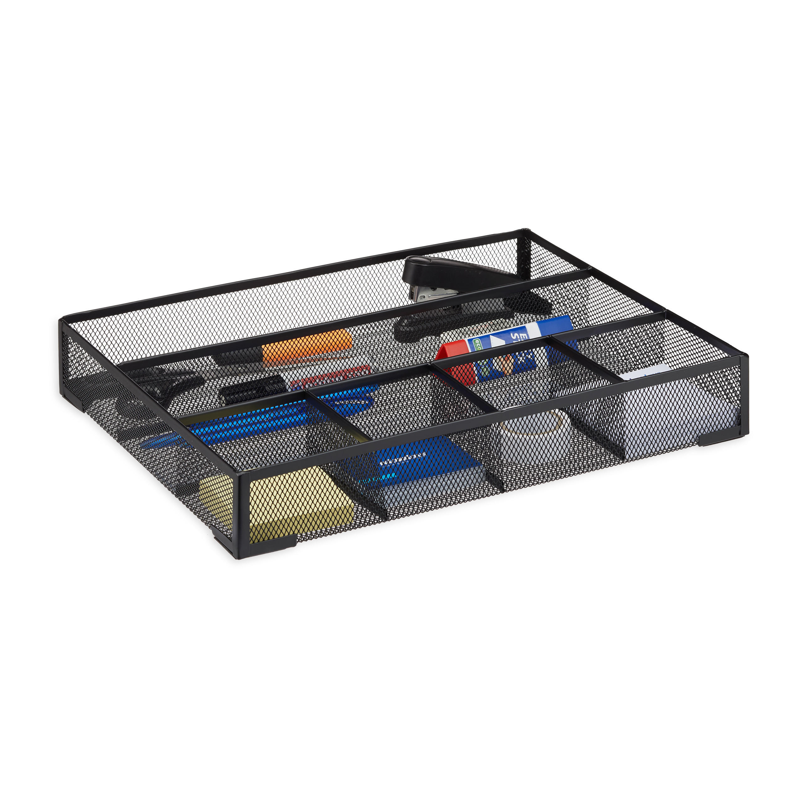 SCHREIBTISCHORGANIZER - Schwarz, Metall (30/38/6cm) - Relaxdays