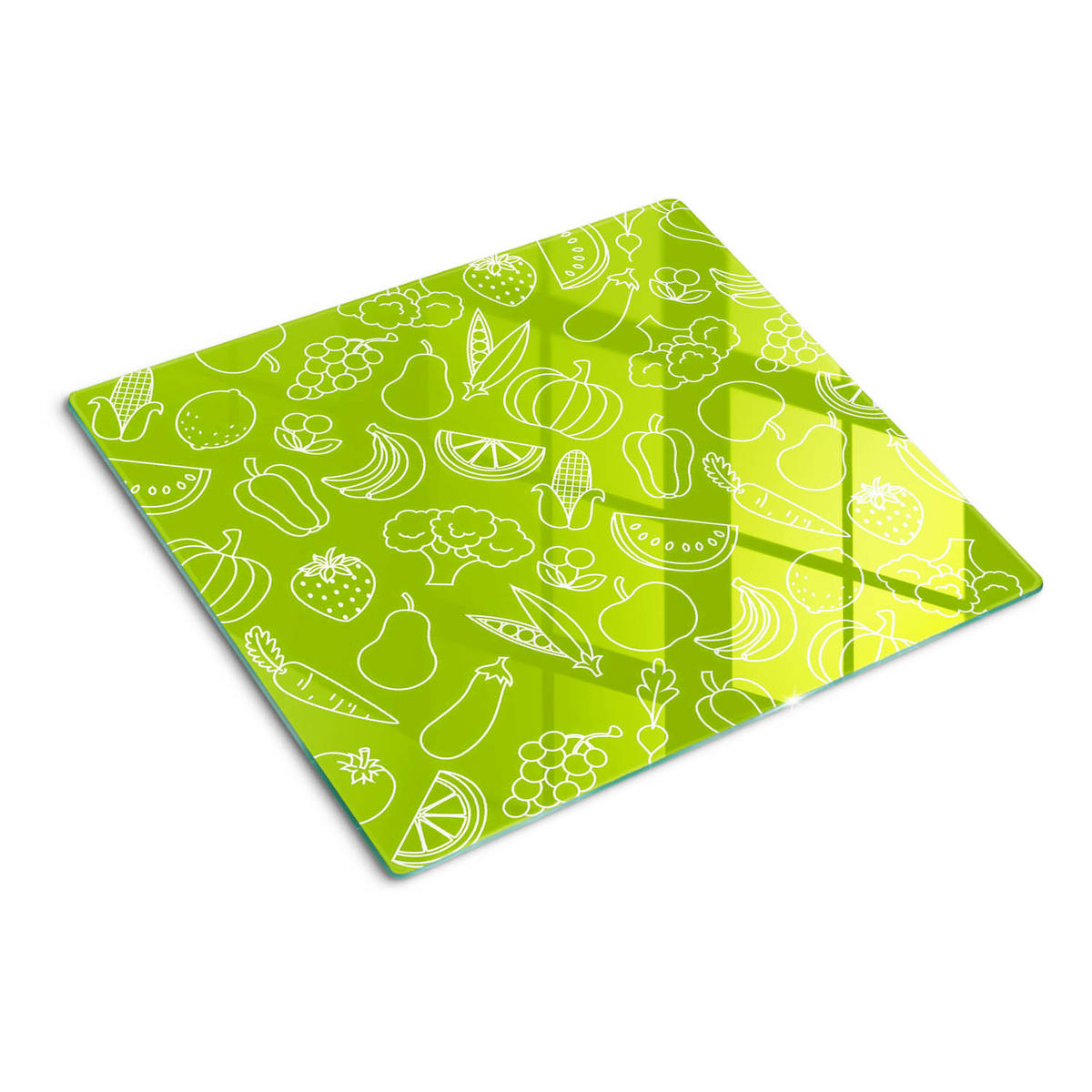 GLASPLATTE 60x52 cm Obst und Gemüse - Grün, Glas (60/0.4/52cm) - TULUP