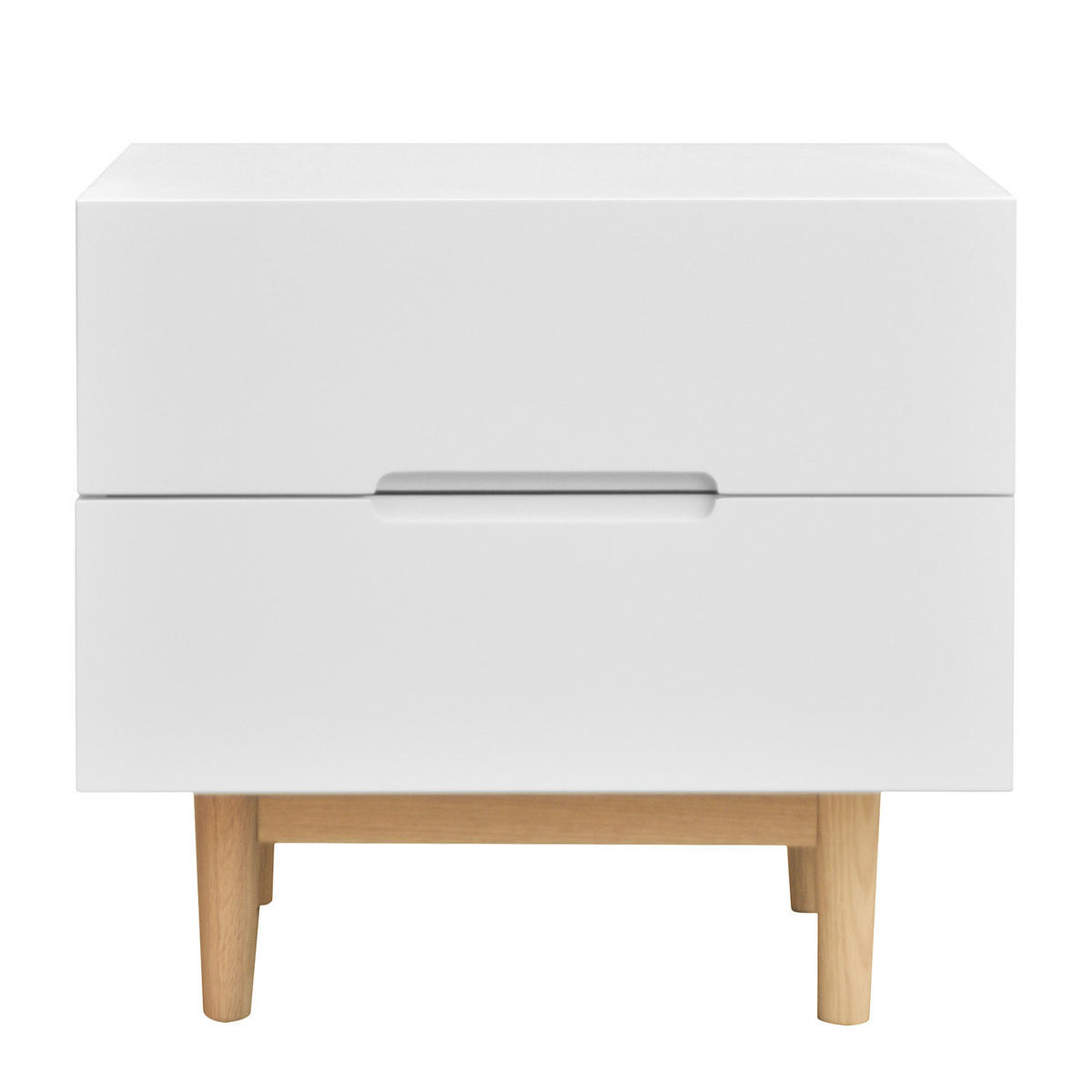 NACHTSCHRANK - Eichefarben/Weiß, Holzwerkstoff (55/50/40cm) - home24