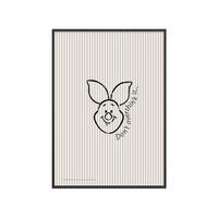 POSTER mit Rahmen Disney - Disney - Piglet Don’t Overthink It - Beige/Schwarz, Holz/Papier (30/40cm) - Poster&Frame