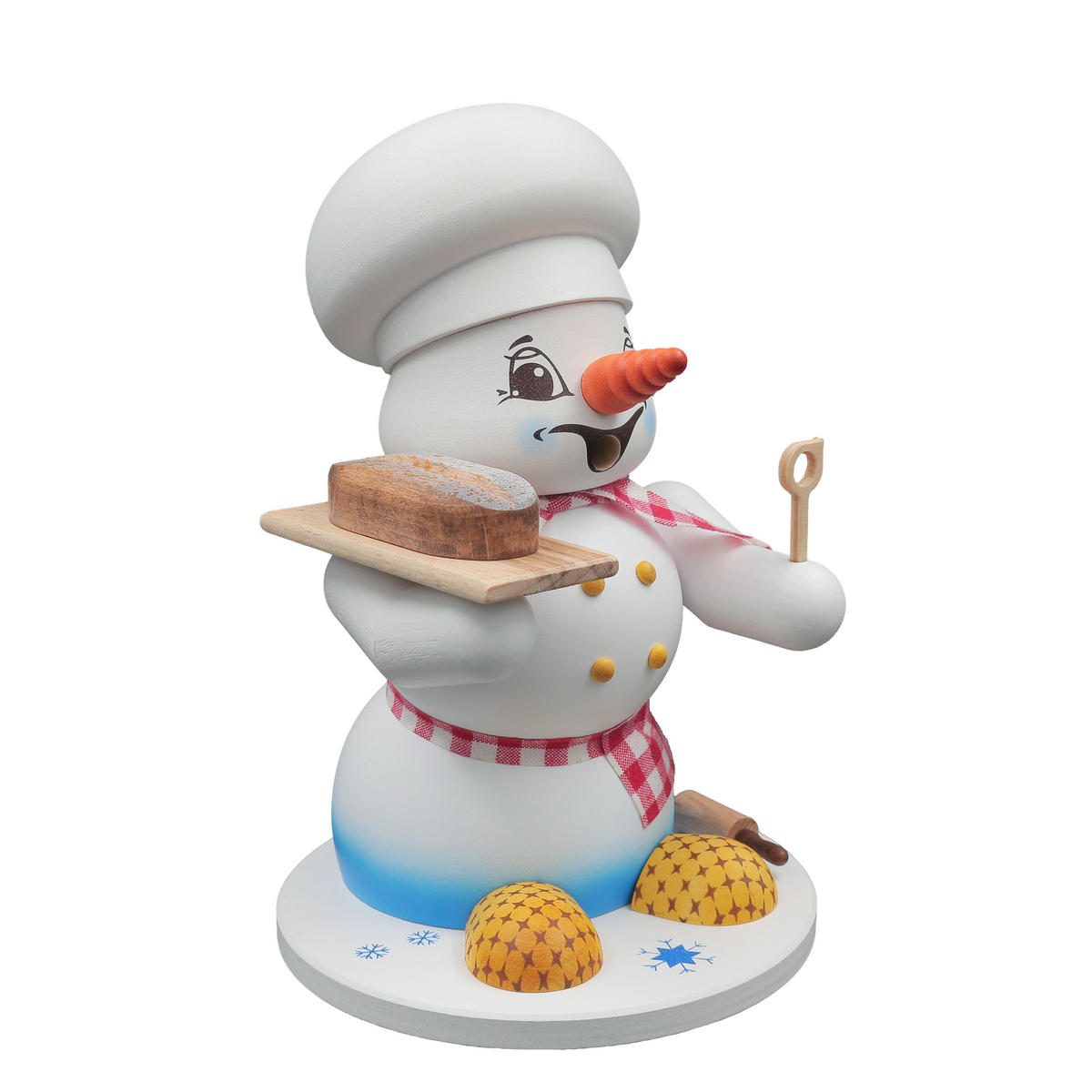 RAUCHFIGUR Schneemann Weiß Bäcker 19 cm - Multicolor, Holz (15/19/0.1cm)