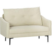 DVOUMÍSTNÁ pohovka 124/73/92 cm krémově bílá z kovu s měkkým polstrováním - krémová, kov (73/92/124cm) - OKWISH