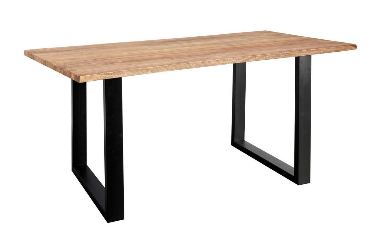 ESSTISCH MAREK - Beige/Schwarz, Holz/Metall (85/160/77cm) - SAM