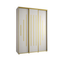 SCHWEBETÜRENSCHRANK 235,2/170/60 3-türig - Goldfarben/Weiß, Holz/Metall (170/235/60cm) - Abiks Möbel