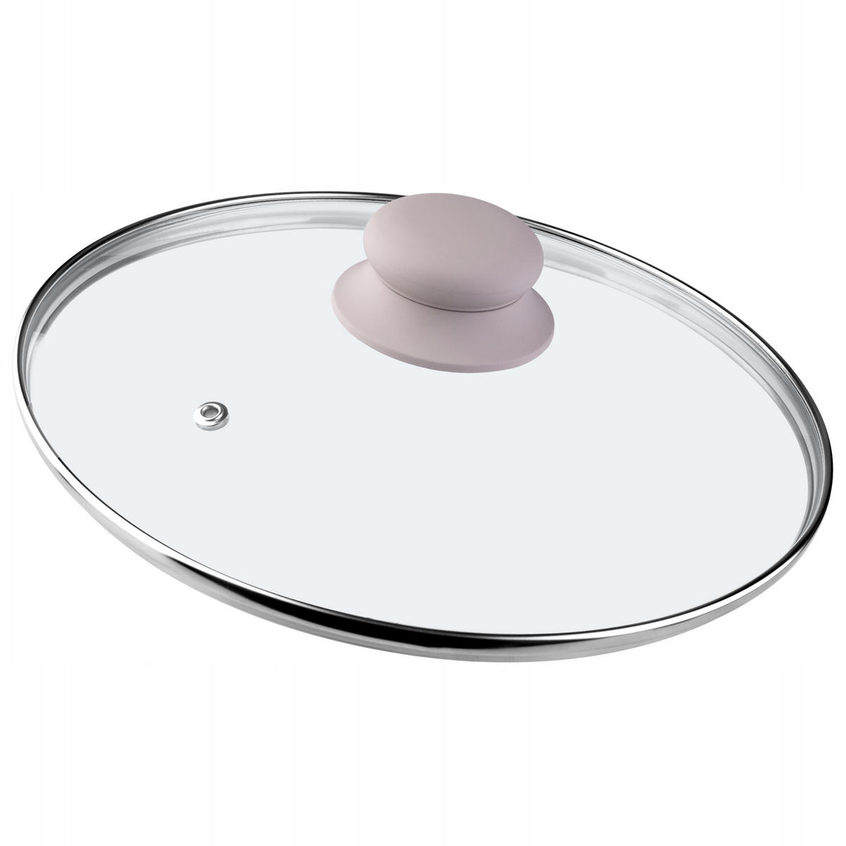 DECKEL mit Beige Silikongriff, 22 cm - Transparent, Glas (22cm) - KADAX
