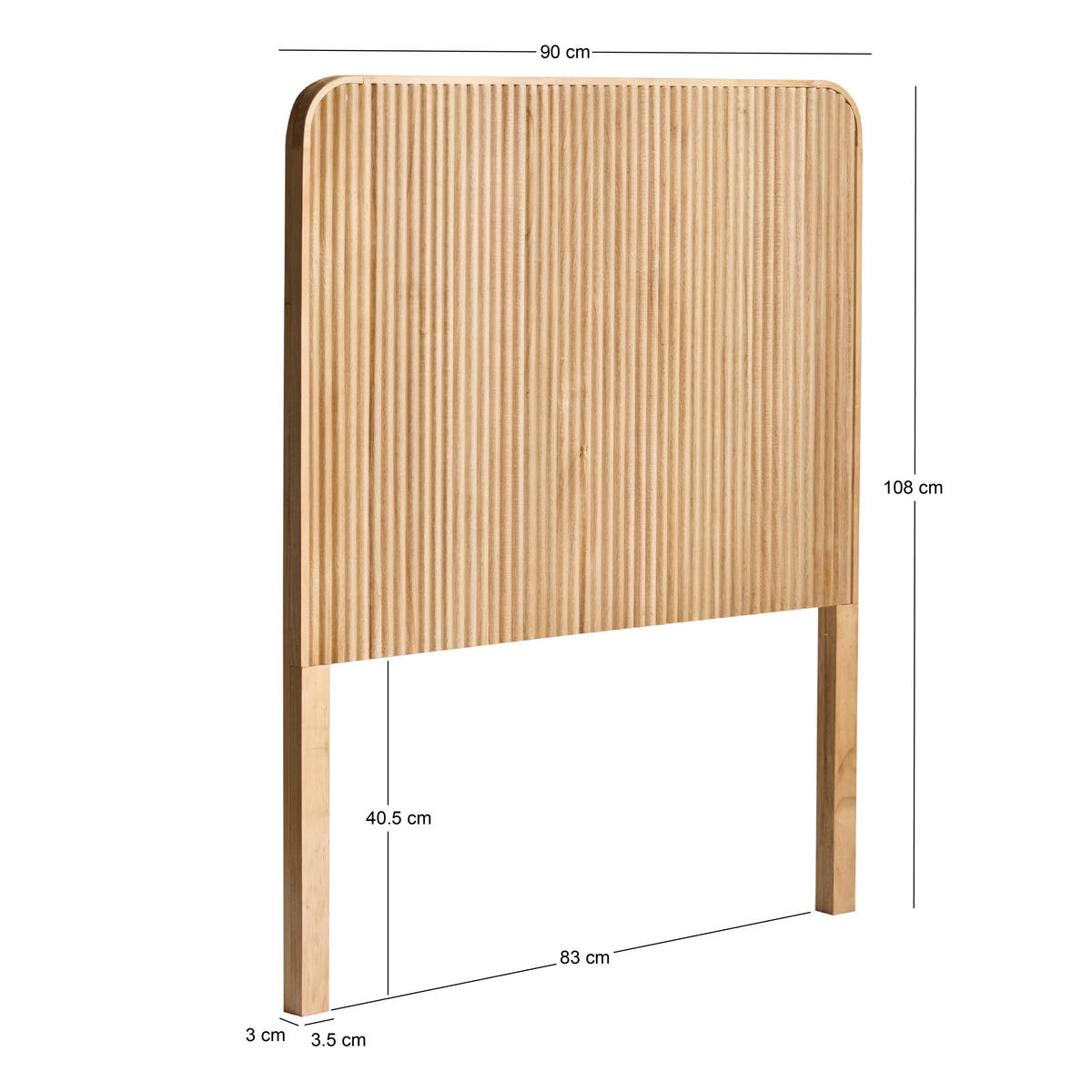 BETTKOPFTEIL Rechteckig Braun 90 cm - Braun, Holz (90/108.5/3.5cm) - Nordlys