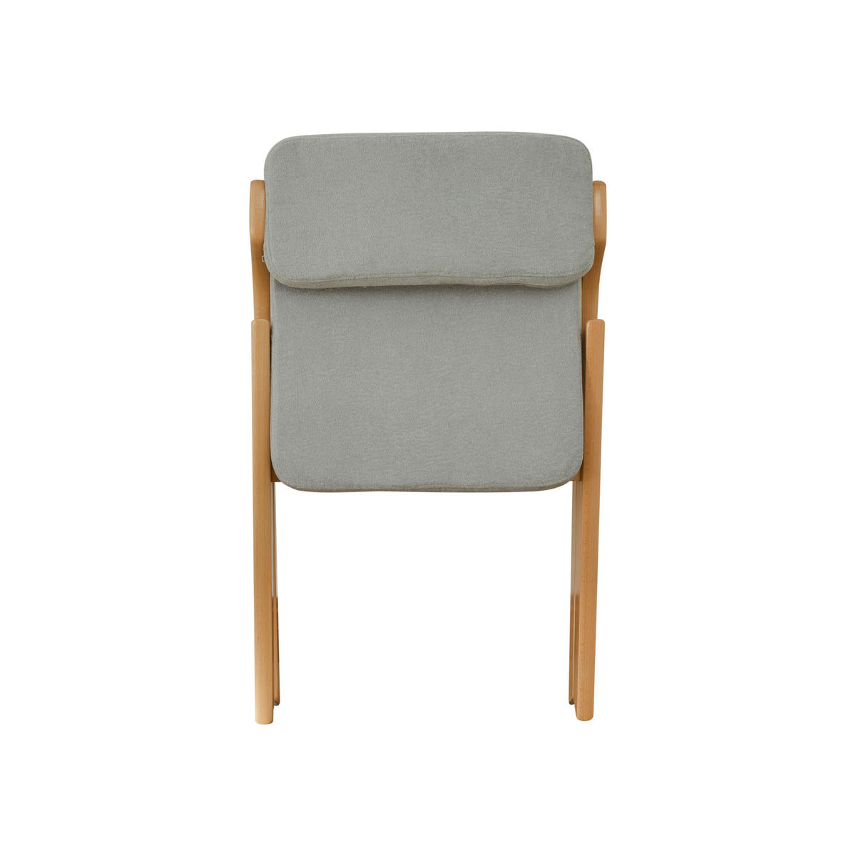 KLAPPSTUHL 2er-Set, Grau, Massivholz Buche, gepolstert - Grau, Holz (52/77/59cm)