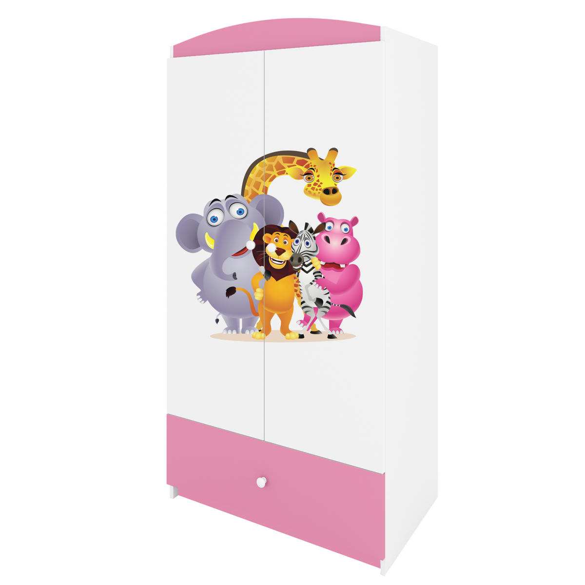 KINDERKLEIDERSCHRANK ZOO 90/175/52 - Hellrosa, Holzwerkstoff (90/175/52cm) - Kocot Kids