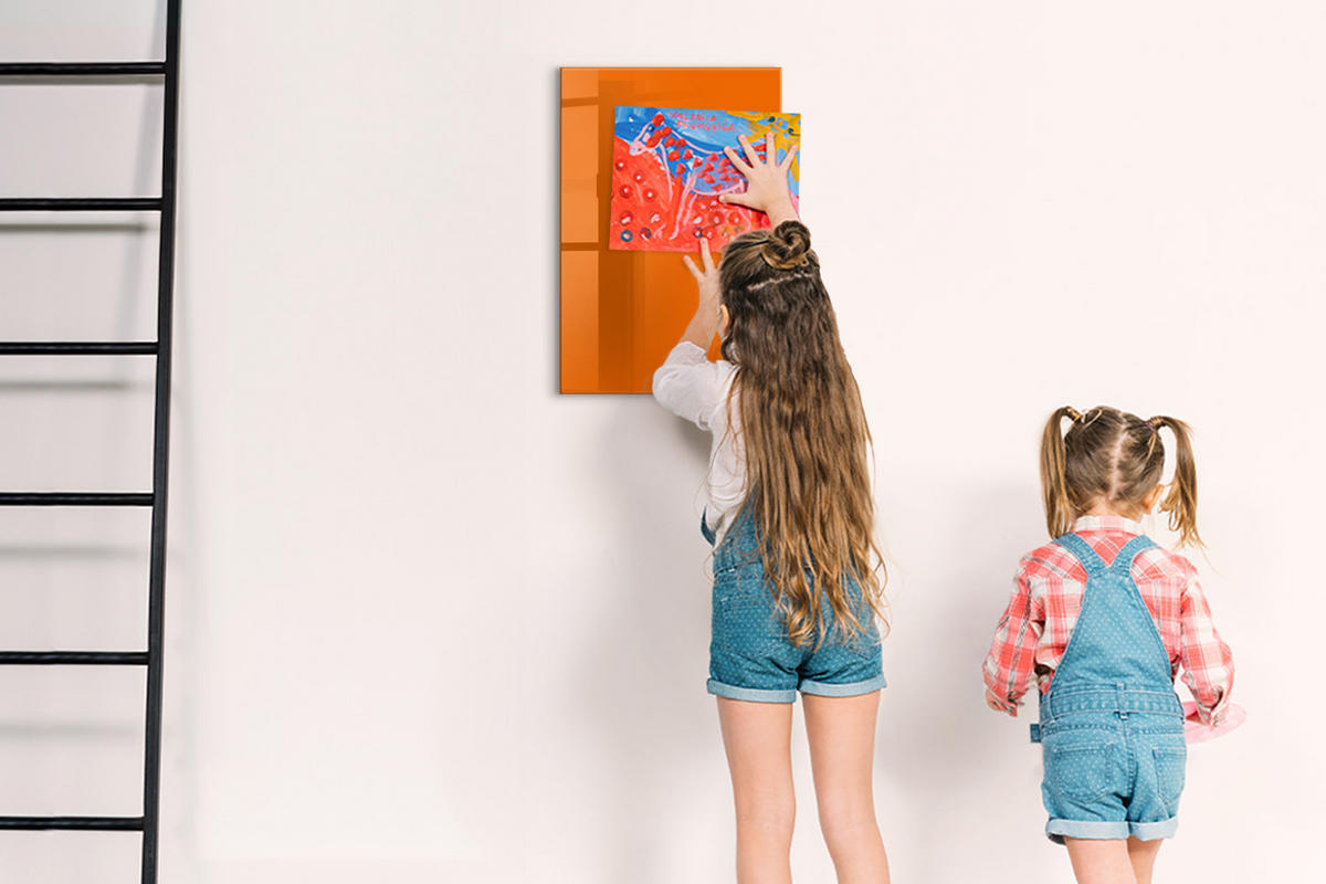 MAGNETTAFEL 40x60 Orange schwarzer Marker - Orange, Glas (40/0.4/60cm) - TULUP