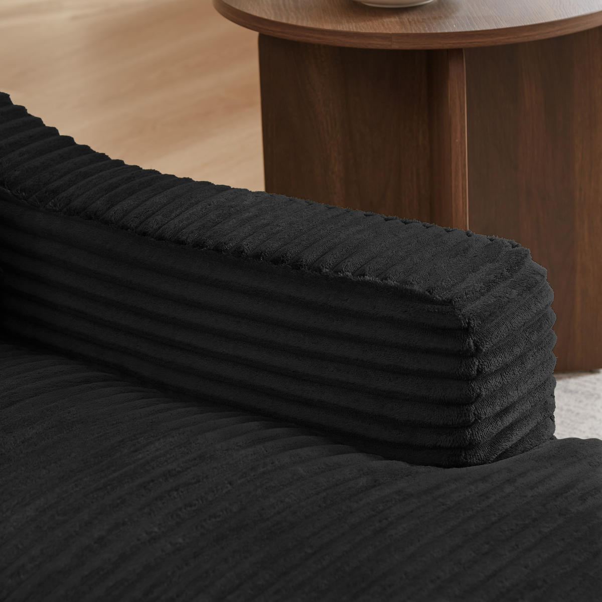 SOFAELEMENT 160/100/85 cm Schwarz Cord mit Aufbewahrungstasche - Schwarz, Textil (162/68/100cm) - Oxeza