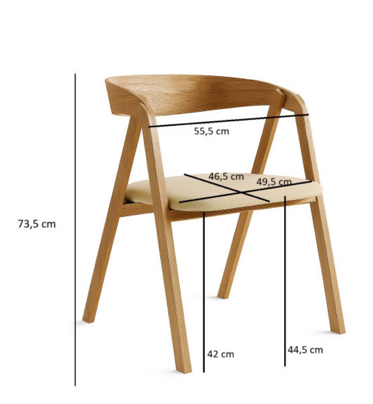 STUHL Weiss Leon - Weiß, Holzwerkstoff (55.5/73/55.5cm) - Sepro Meble