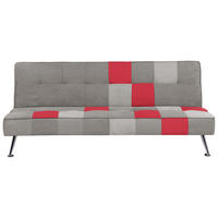 3-SITZER-SCHLAFSOFA Samtstoff Grau Olsker - Hellgrau, Textil (178/78/92cm) - Beliani
