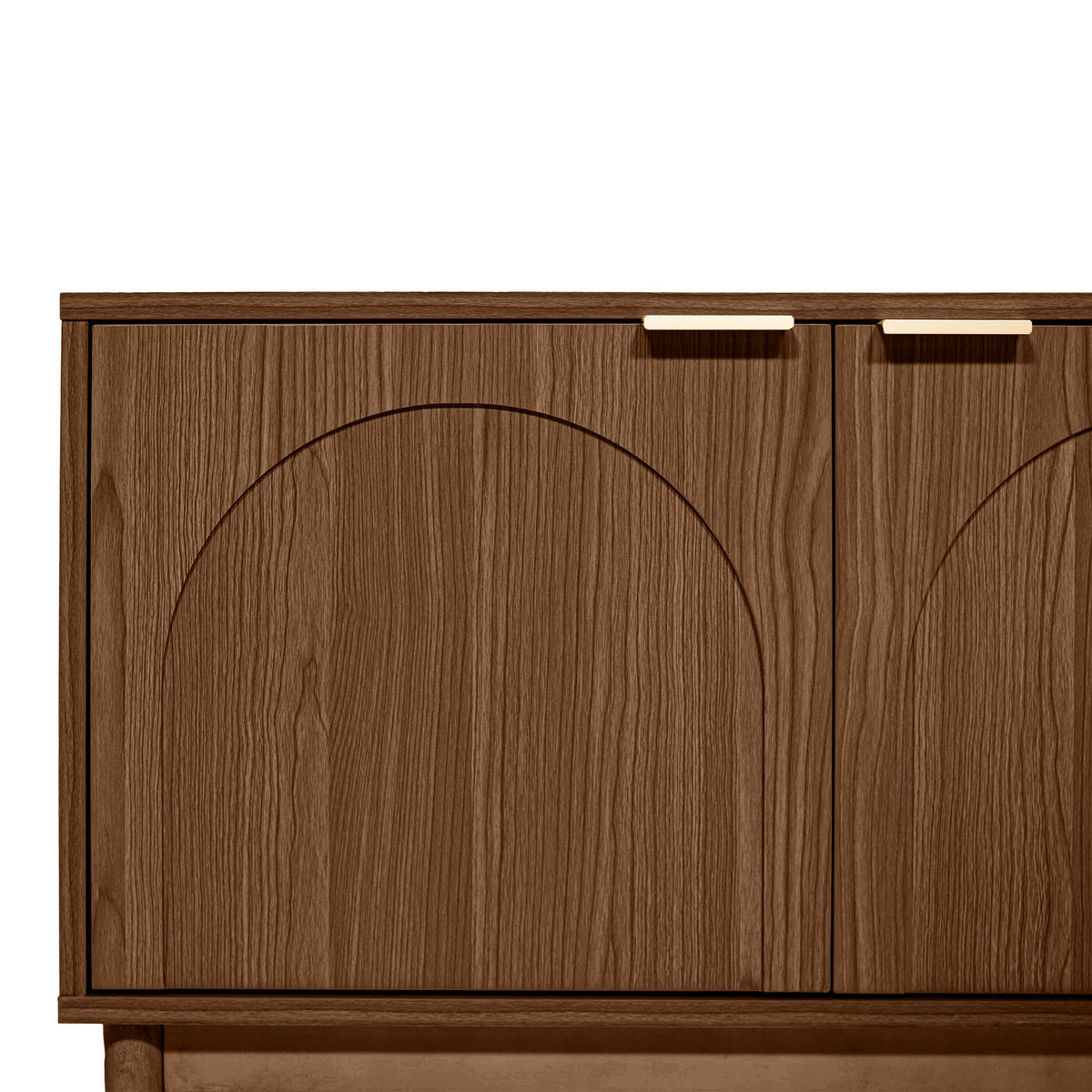 TV-STÄNDER NOLAN Nussbaumholzfarbe Stil Skandinavischer - Goldfarben/Braun, Holz/Metall (40/60/140cm) - Sicaan