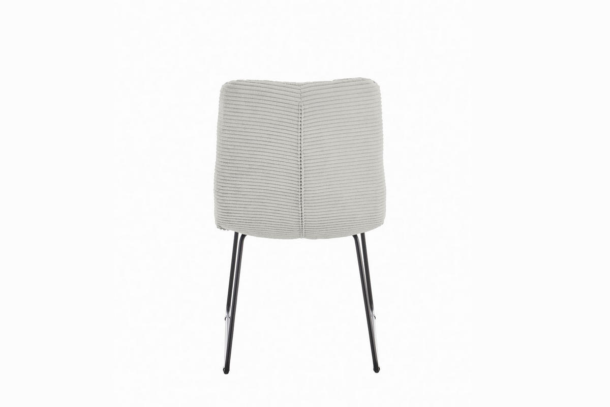 ESSZIMMERSTUHL NEW CHARME Hellgrau Cord - Hellgrau, Textil (52/87/66cm) - KAWOLA