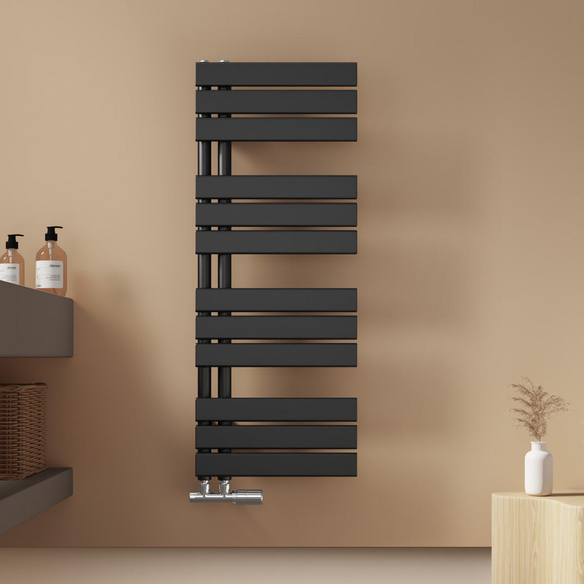 HEIZKÖRPER wasserführend Schwarz 104,1/40/5,9 cm - Schwarz, Metall (40/104.1/5.9cm) - EMKE