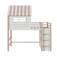 HOCHBETT 90/200 cm Rosa aus Massivholz mit Sicherheitsleiter - Pink, Holz (90/200cm) - OKMYHOME
