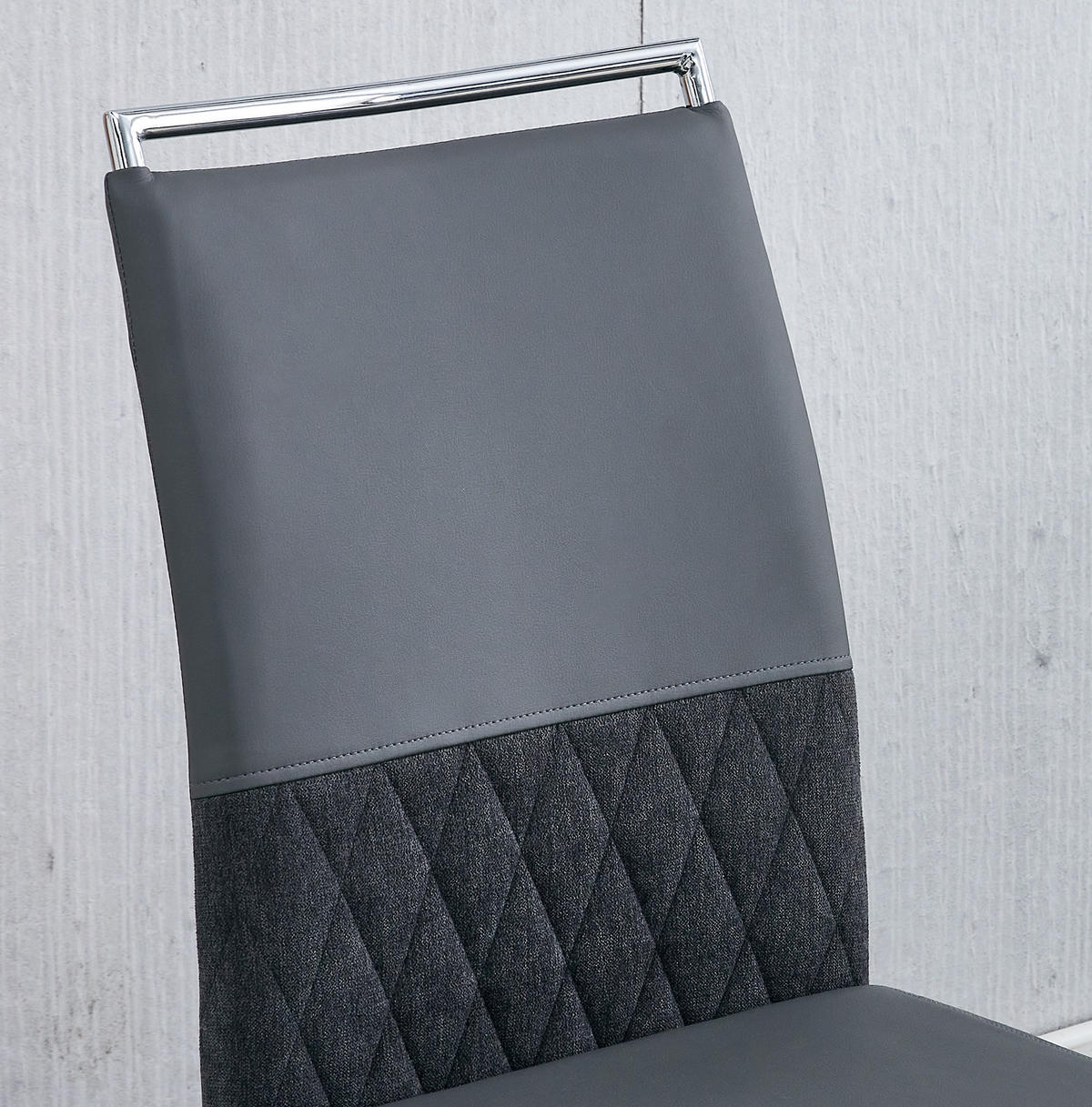STUHL ergonomisch Metall Grau 4er-Set - Grau, Metall (42/95/48.1cm) - Meubliv
