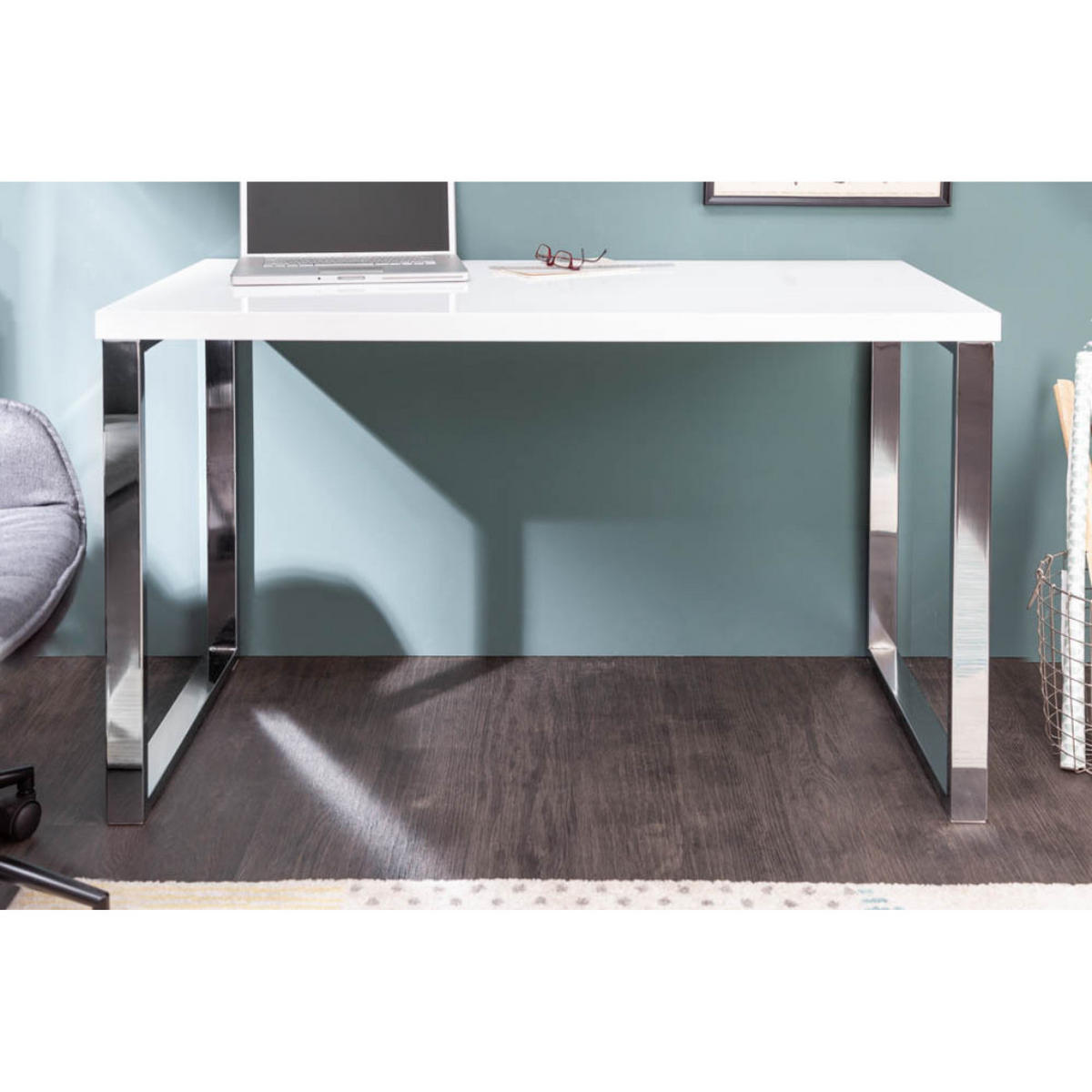 SCHREIBTISCH WHITE DESK Weiß 120 cm - Weiß, Holz (60/120/75cm) - riess-ambiente