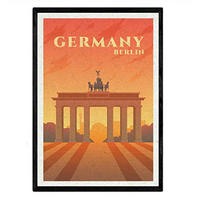 POSTER Berlin Stadtfarben A4 Schwarzer Rahmen - Schwarz, Papier (29.7/5/21cm) - Nacnic