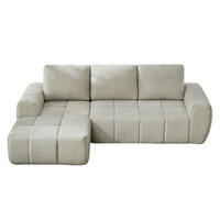 ECKSOFA DE-34934 L-Form mit abnehmbaren Kissen links Beige - Beige, Textil (162/255cm) - ComfortXL