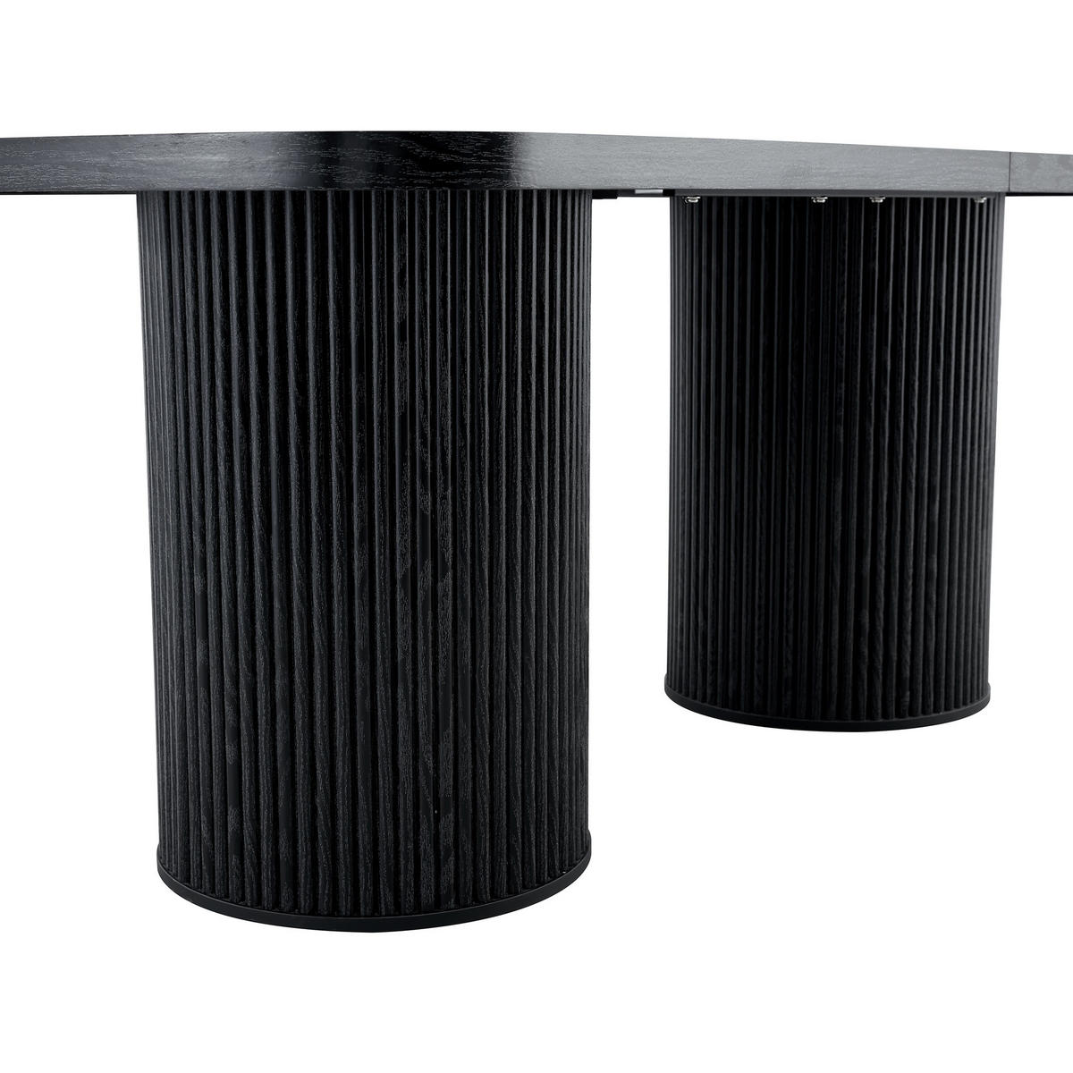 ESSTISCH mit geriffeltem Säulenfuß DE-40052 Schwarz - Schwarz, Holzwerkstoff (90/180/76cm) - ComfortXL