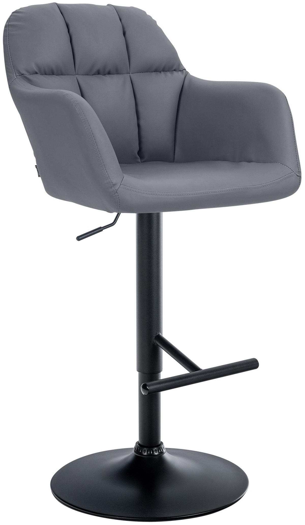 BARHOCKER Nardo Kunstleder schwarz grau - Schwarz/Grau, Kunststoff/Metall (57/118/59cm) - TPFLiving