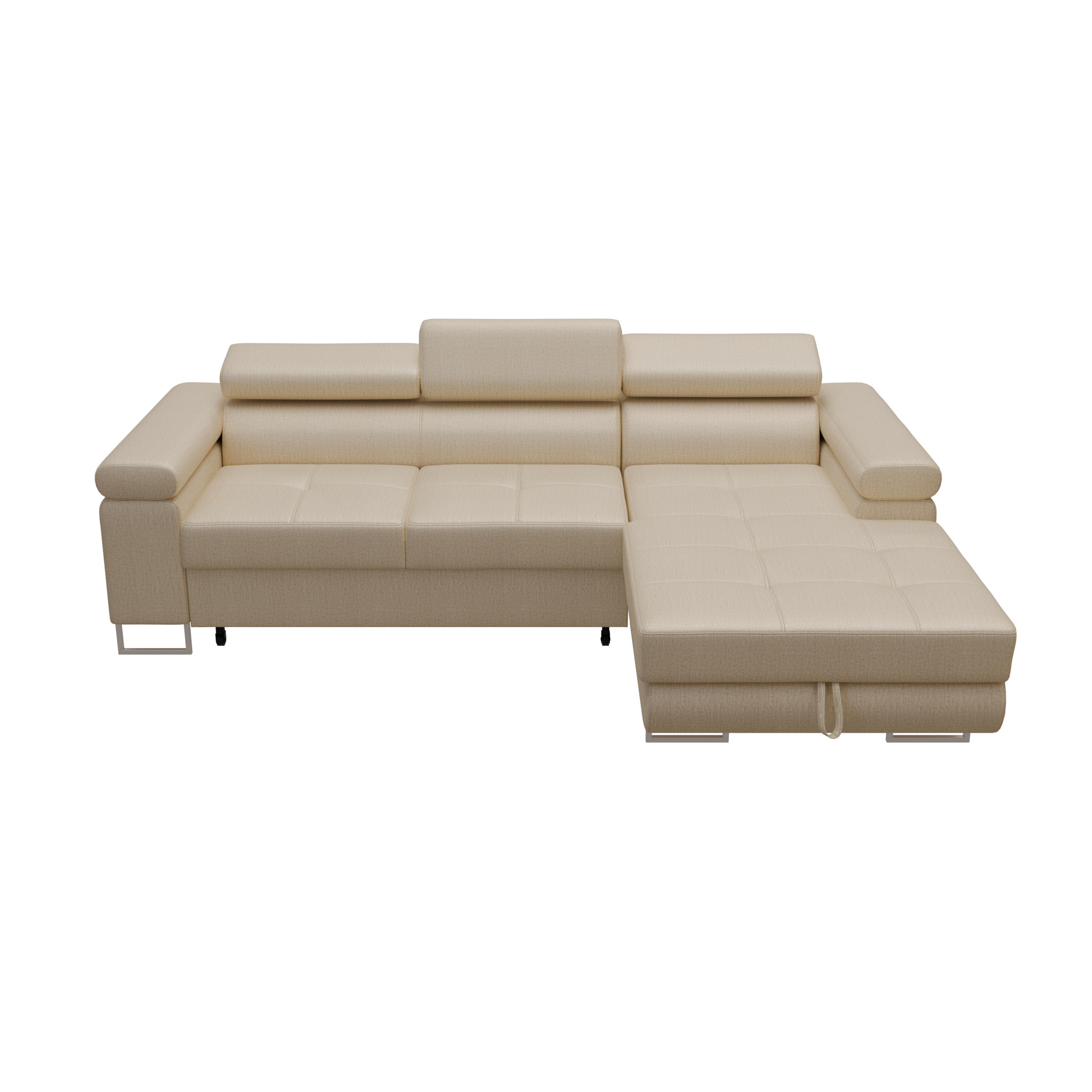 ECKSOFA VEMO MINI Rechts Creme Velour-Stoff Kompakter Komfort für Wohnräume - Creme, Textil (235/175cm) - Barchello