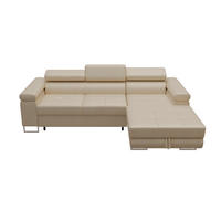 ECKSOFA VEMO MINI Rechts Creme Velour-Stoff Kompakter Komfort für Wohnräume - Creme, Textil (235/175cm) - Barchello