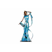 METALLSKULPTUR Blau 51/23 cm - Blau/Weiß, Metall (1.4/23/13cm) - KUNSTLOFT