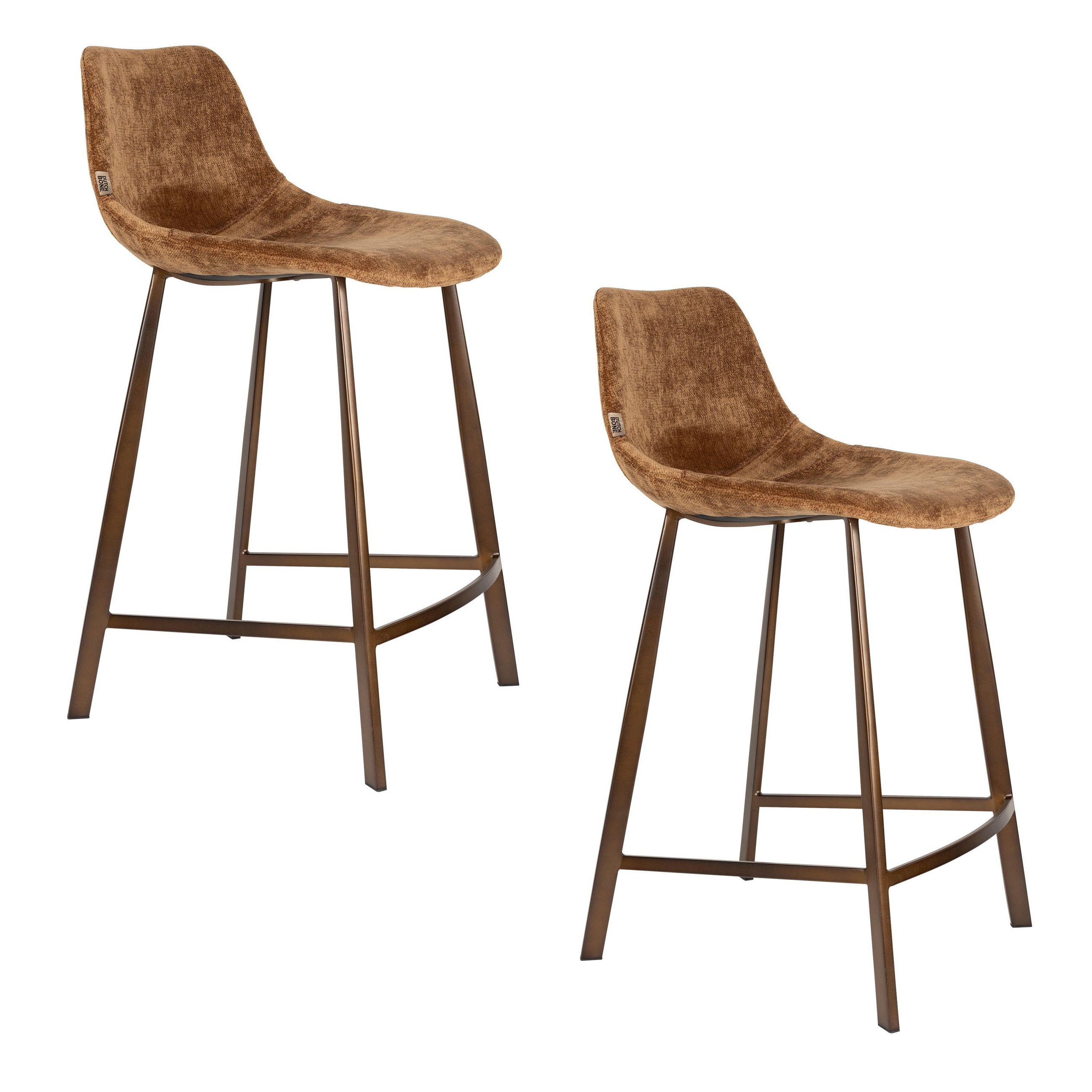BARHOCKER Franky Rückenlehne 65 cm Cognac - 2 er Set - Cognac, Kunststoff (45/91/52cm) - Dutchbone