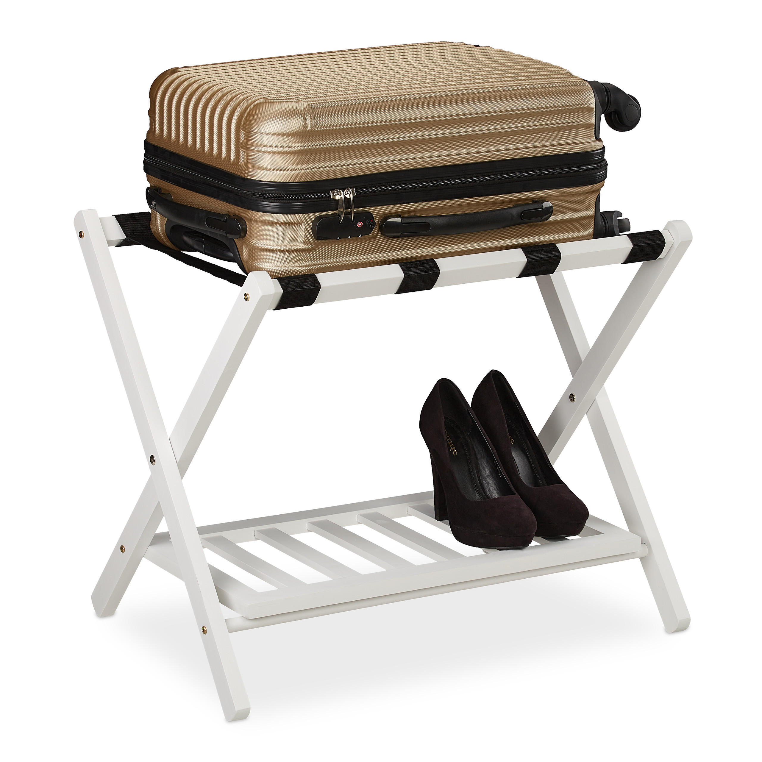 BAGAGESTÄLL Vit fällbart 54.5/66/44.5 cm