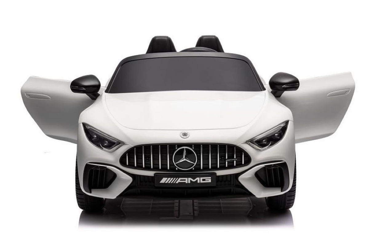 KINDER ELEKTROAUTO Mercedes SL63 AMG weiß EVA-Reifen, Stoßdämpfer, lizenziert, Fernbedienung, Bluetooth - Weiß, Kunststoff (125/75/50cm) - Es-Toys