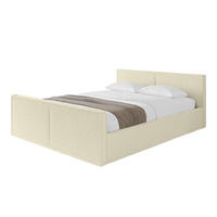 POLSTERBETT mit Bettkasten, Fußteil und Lattenrost, Boxbett mit Matratze H3/H4 - EMMI-Z-V1 180x200 Beige - Taupe, Holzwerkstoff/Textil (180/200cm) - ALTDECOR