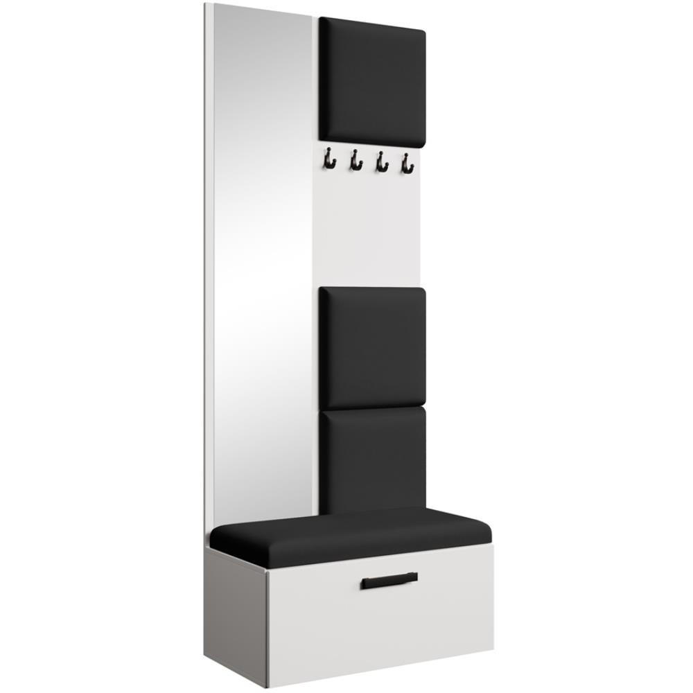 Beautysofa PŘEDSÍŇOVÁ sestava Margaret III 81/203/43 s čalouněnými panely, bílá|černá