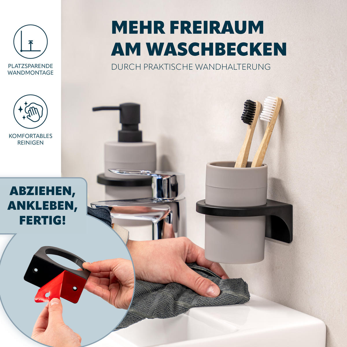 ZAHNPUTZBECHER SAVONA Softtouch, taupe, rund - Taupe, Kunststoff (9/11/9.5cm) - bremermann