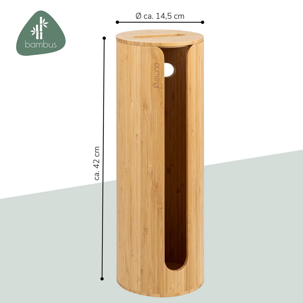 TOILETTENPAPIERAUFBEWAHRUNG, für 4 Rollen, Bambus - Braun, Holz (14.5/42/14.5cm) - eluno