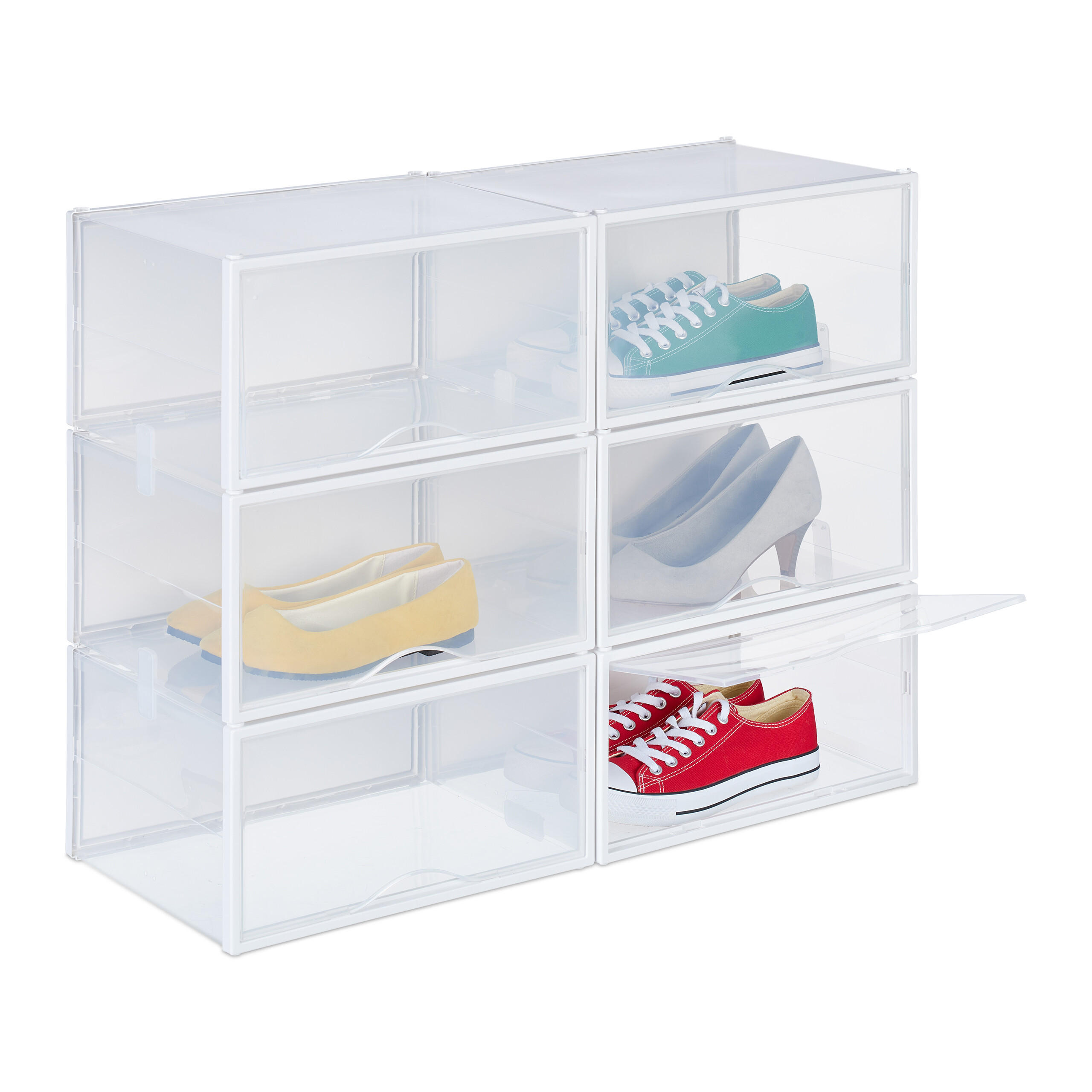 SKOLÅDA Transparent vit 6er-Set 19/34.5/27 cm