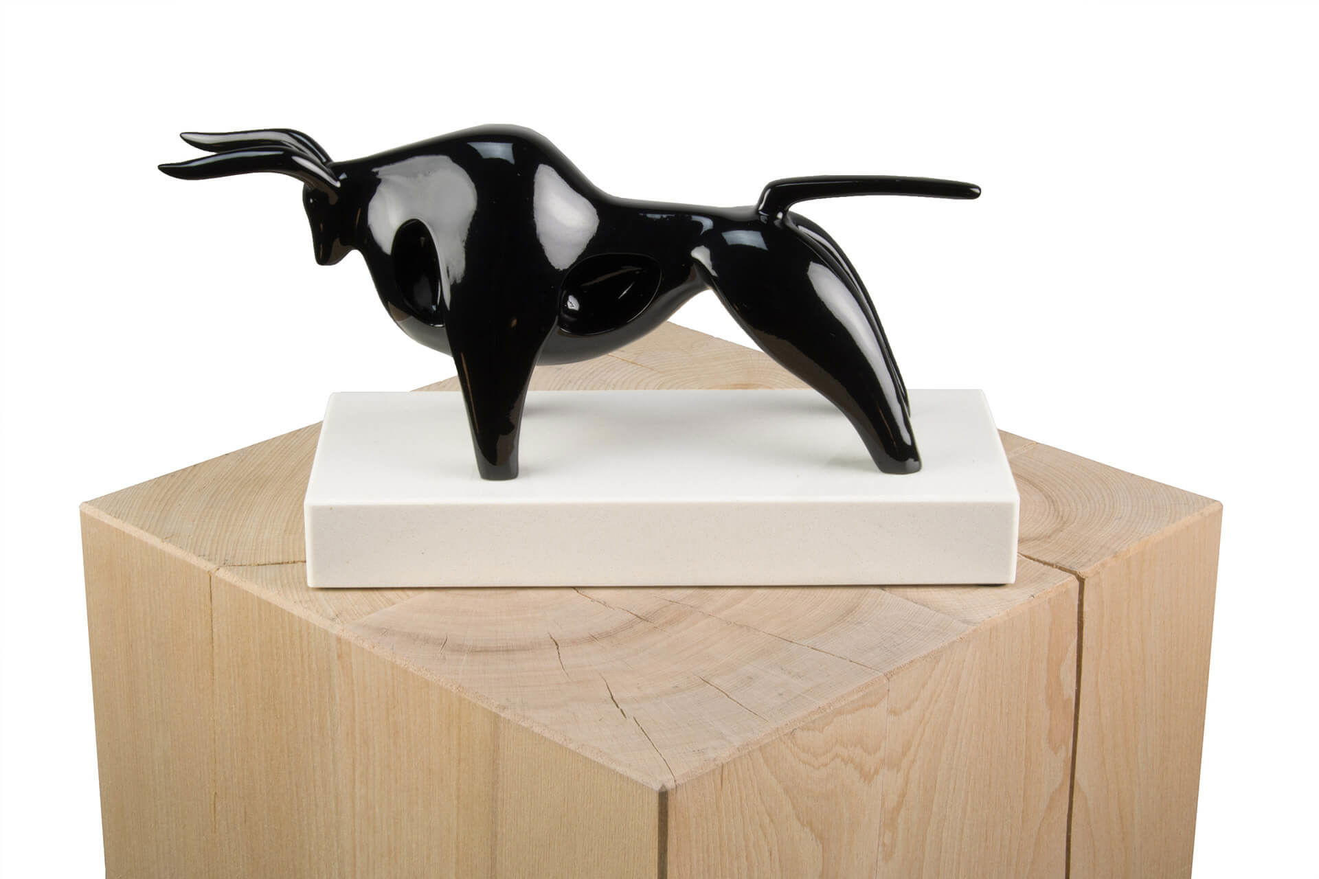 SKULPTUR Weiß 28/16 cm - Schwarz, Stein (28/16/10cm) - KUNSTLOFT