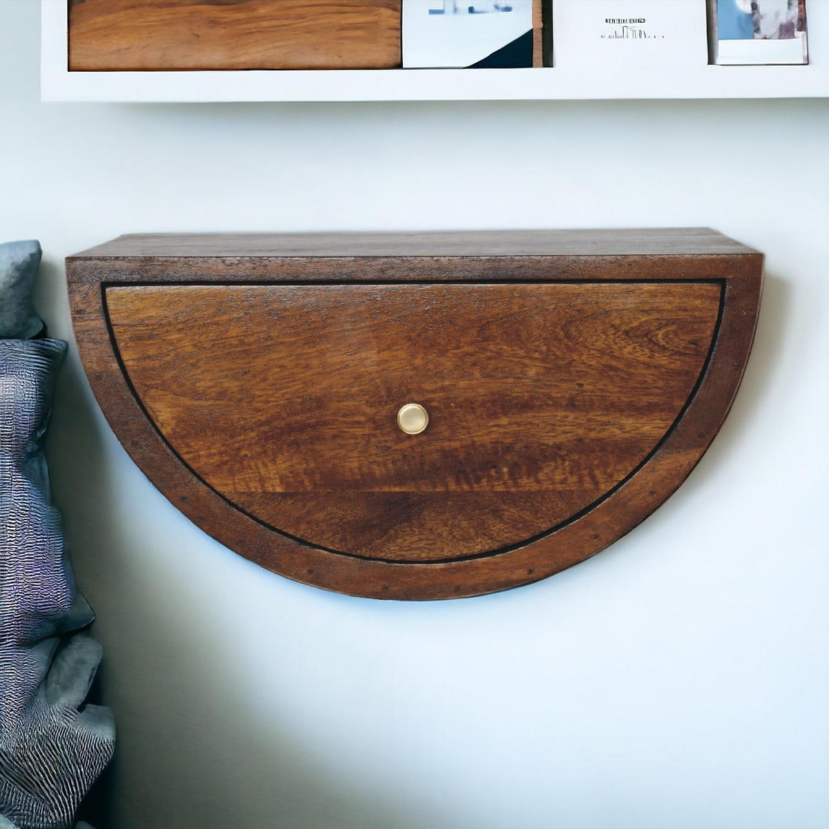 NACHTTISCH Levitate - Kastanienfarben/Messingfarben, Holz/Metall (45/23/32cm) - Artisan Furniture