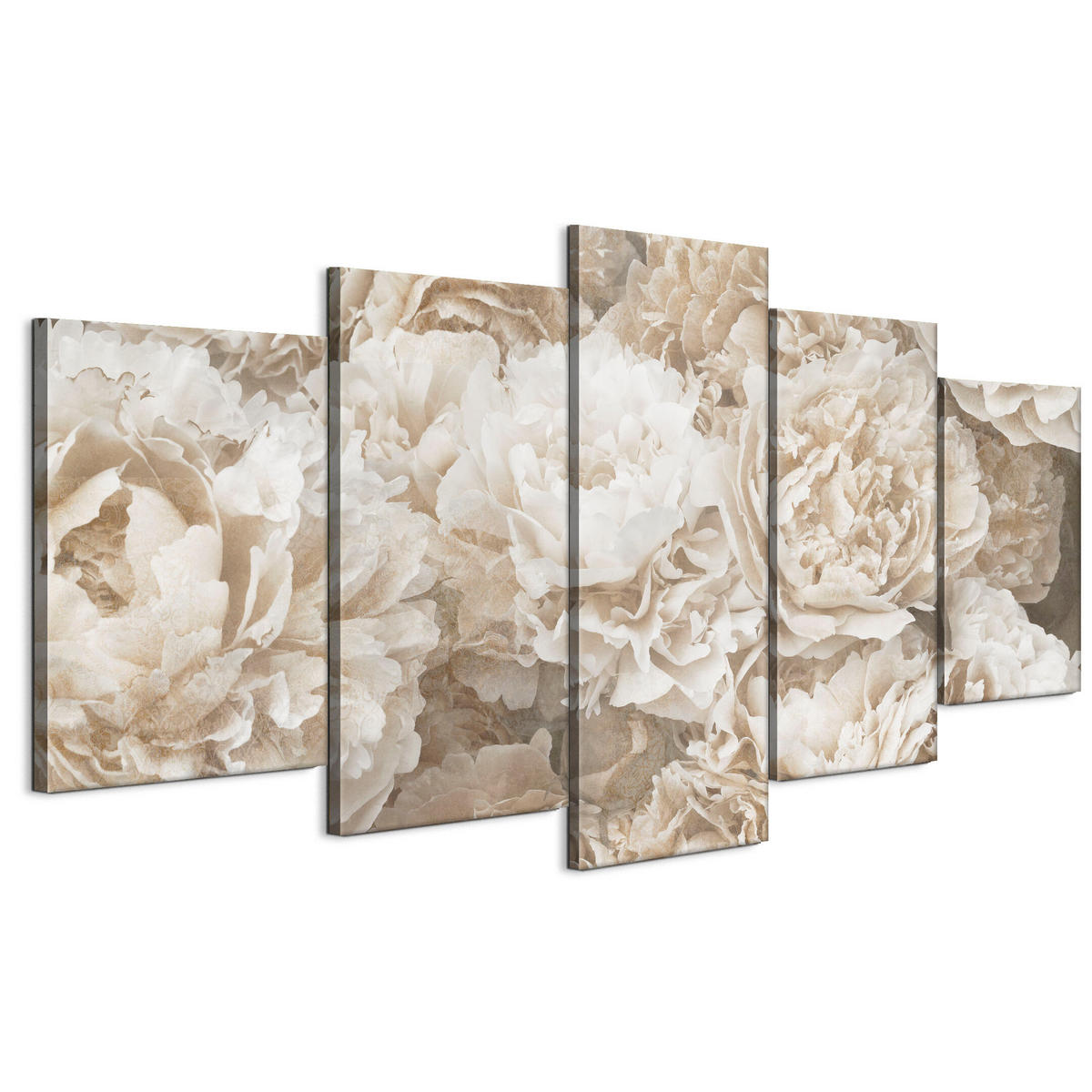 LEINWANDBILD Pfingstrosen 5-tlg. 200x100 cm - Multicolor, Holz (200/100cm) - LUMASOUL