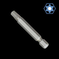 BIT Innensechskant mit Stirnloch, T8, 50mm, 1/4 Zoll - Silberfarben, Metall (5/1.2/1cm) - BONI-SHOP