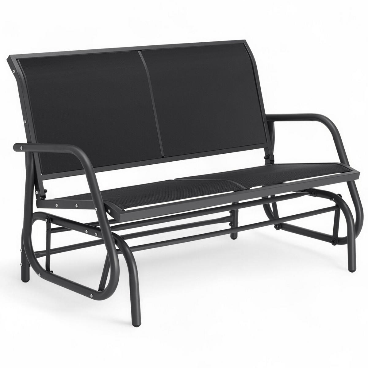 SCHAUKELBANK Greta, 121 x 72 x 86,5 cm, schwarz - Schwarz, Metall (72/86.5/121cm) - tectake