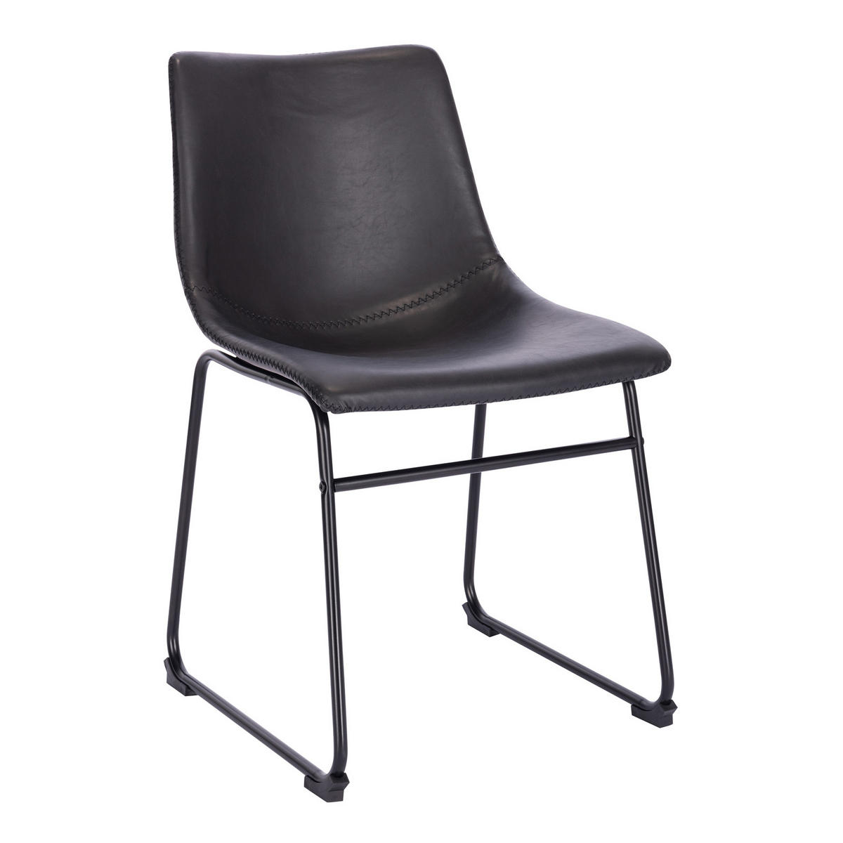 ESSZIMMERSTUHL HARRY 2er Set Kunstleder Schwarz - Schwarz, Textil/Metall (46/79/41cm) - SVITA