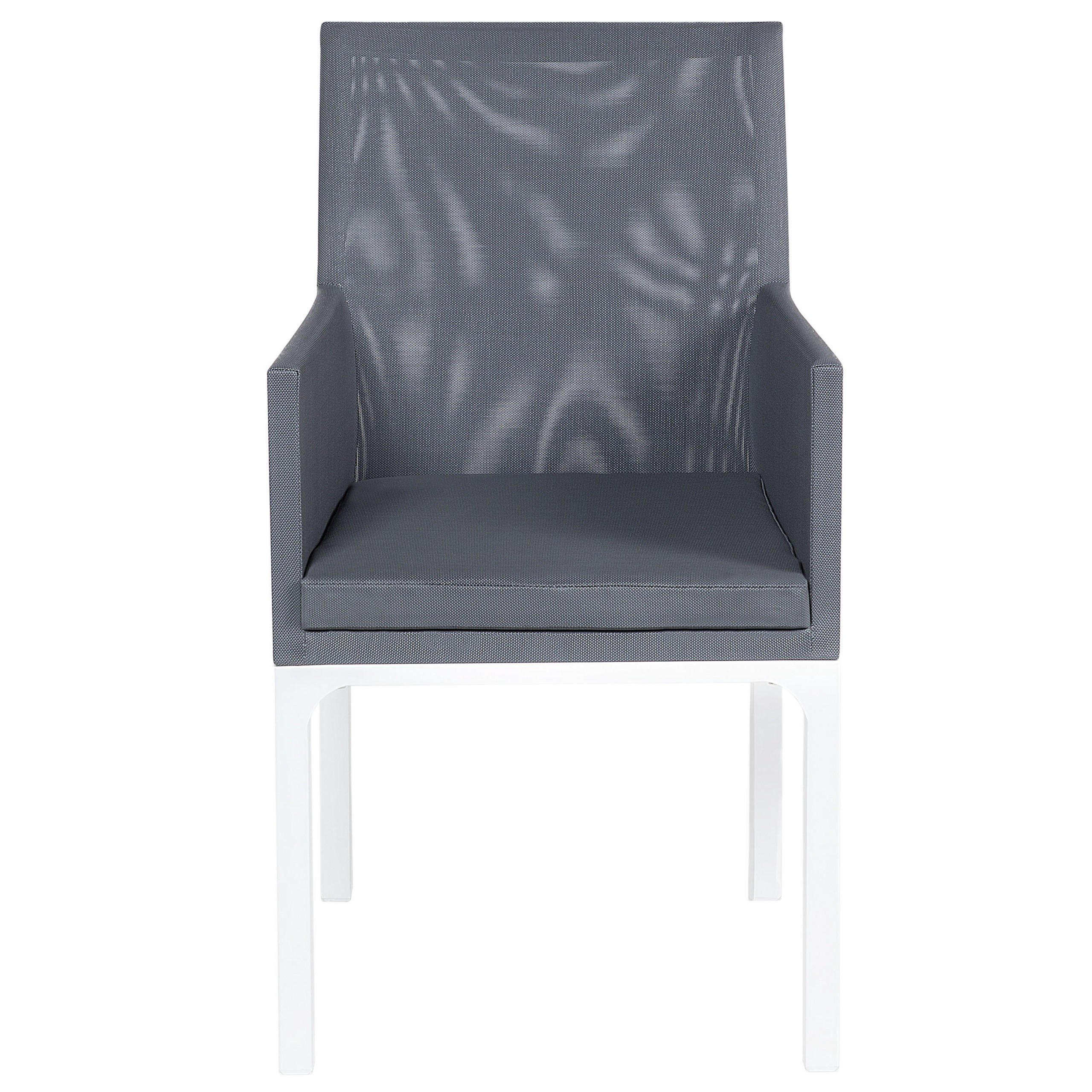 GARTENSTUHL 8er-Set Aluminium grau Bacoli - Grau, Textil (52/91/62cm) - Beliani