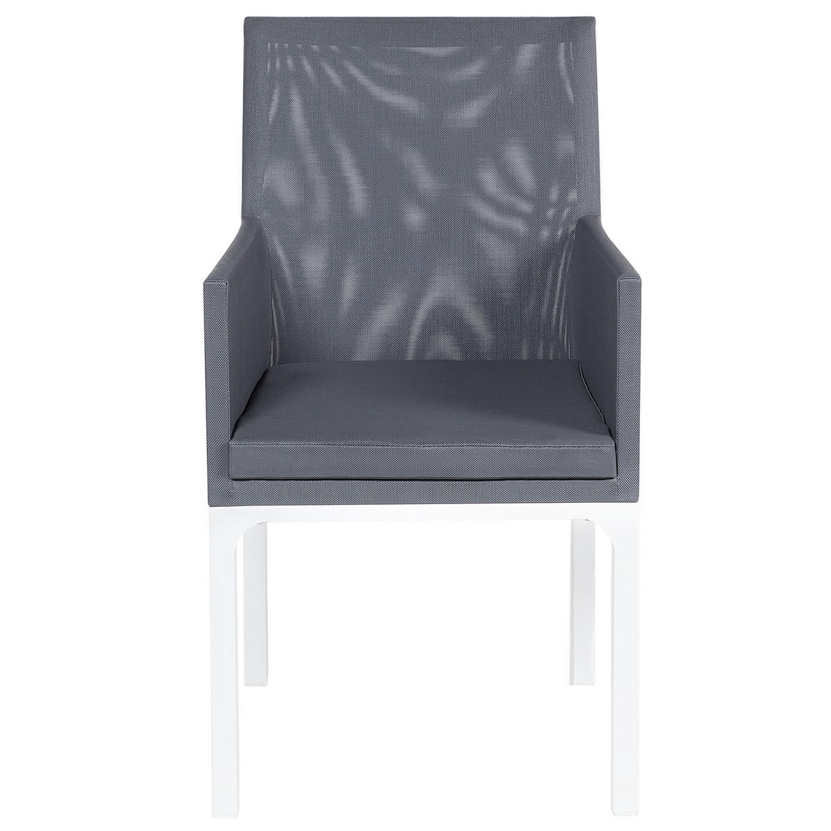 GARTENSTUHL 8er-Set Aluminium grau Bacoli - Grau, Textil (52/91/62cm) - Beliani
