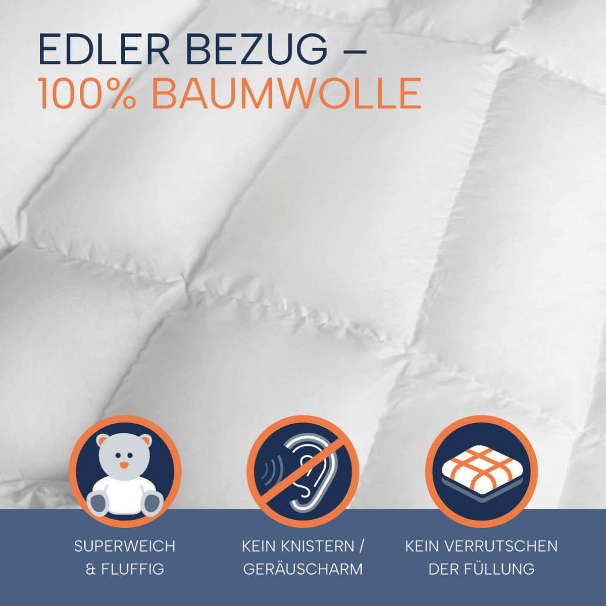 DAUNENDECKE 200x200 Extra leicht, FIRST CLASS - Weiß, Textil (200/200cm) - casimum