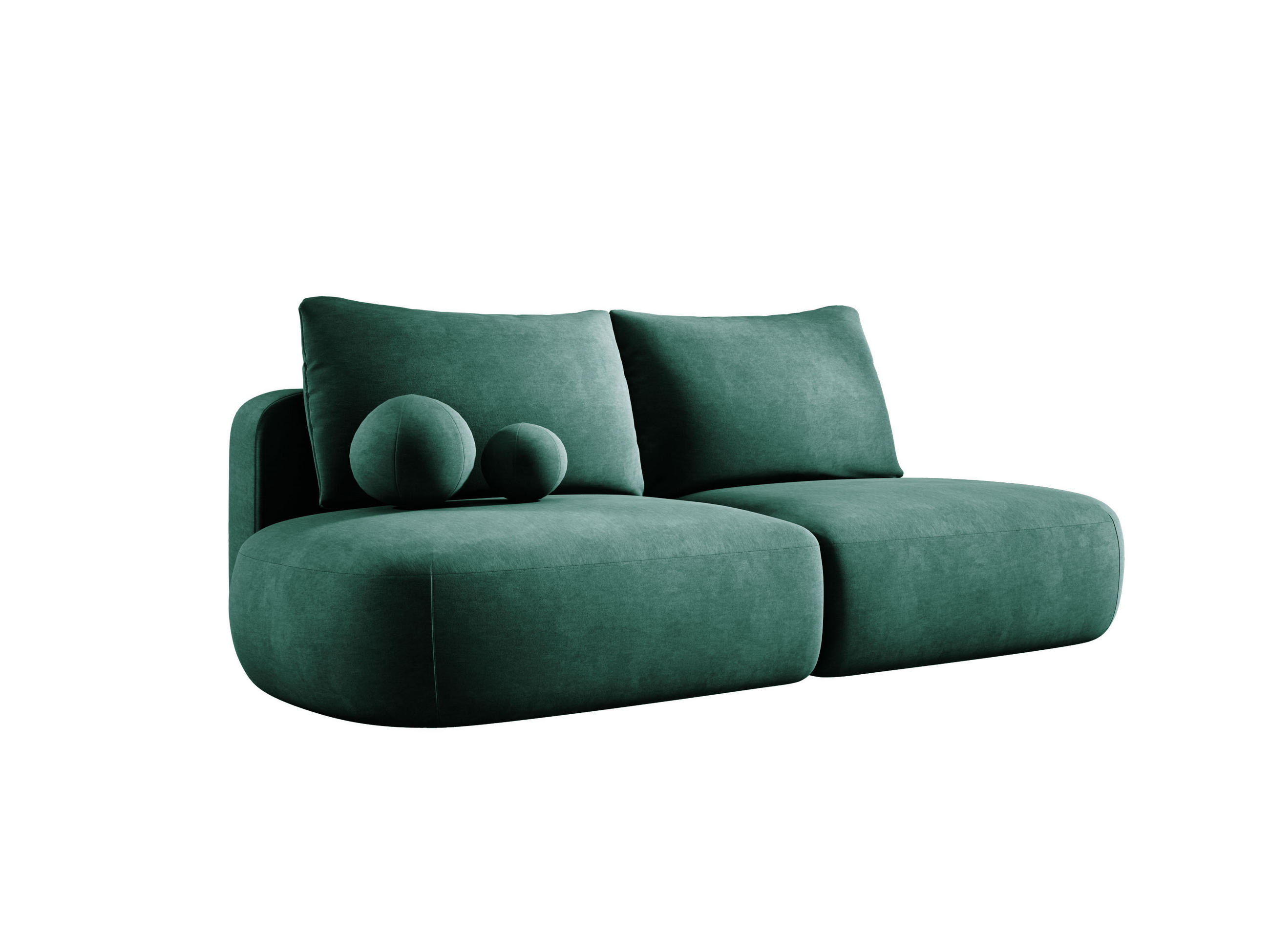 SCHLAFSOFA Moderne BABU mit Schlaffunktion – 3-Sitzer Sofa mit Bettkasten, DL-Automat, 2 Rückenkissen, 2 Zierkissen, 240x90x90 cm, Grün - Grün, Holz/Textil (240/90/90cm) - DomoHome