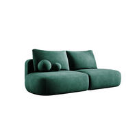 SCHLAFSOFA Moderne BABU mit Schlaffunktion – 3-Sitzer Sofa mit Bettkasten, DL-Automat, 2 Rückenkissen, 2 Zierkissen, 240x90x90 cm, Grün - Grün, Holz/Textil (240/90/90cm) - DomoHome