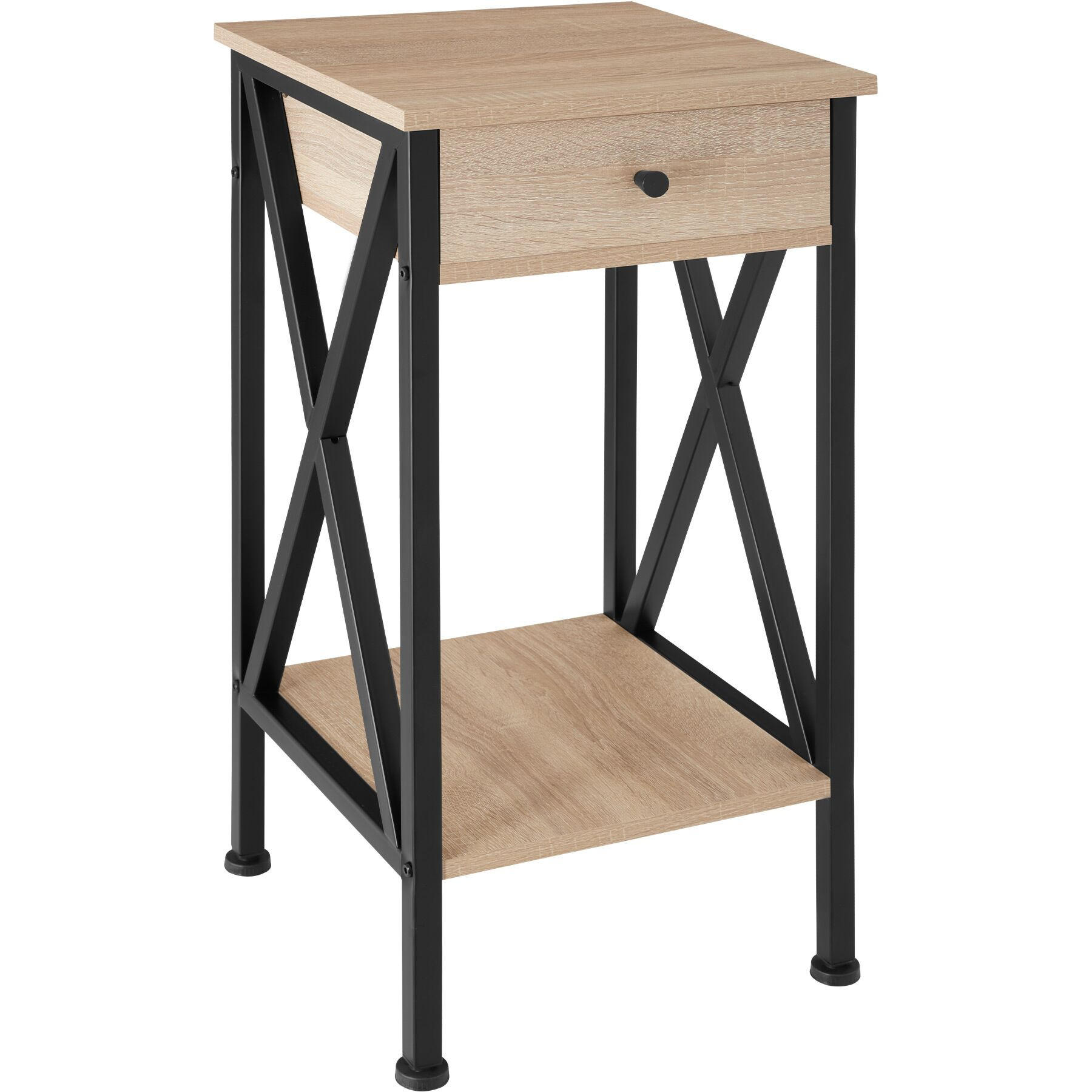 BEISTELLTISCH Dayton,35 x 35 x 70,5 cm,Industrial Holz hell, Eiche Sonoma - Naturfarben, Holzwerkstoff (35/35/70.5cm) - tectake