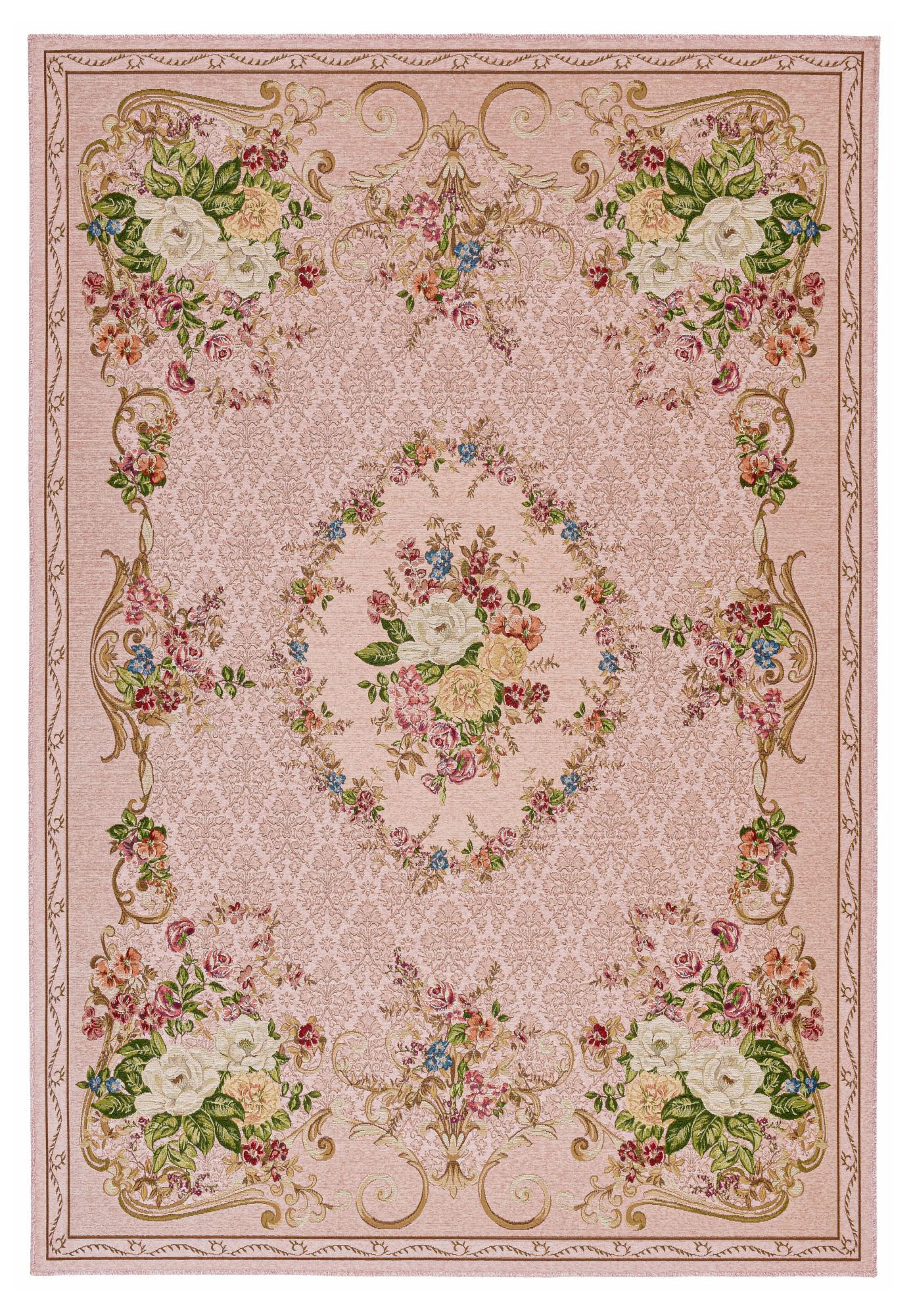Theko Flachwebteppich Rosa 240x340 cm